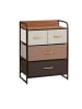 relaxdays Schubladenschrank in Braun - (B)58 x (H)79 x (T)31,5 cm