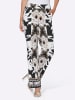 Heine Druck-Hose in schwarz-camel-bedruckt