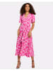 Threadbare Sommerkleid THB Fruit Pastill Midi Button Dress in pink / weiß