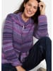 GOLDNER Strickjacke Multicolor Woll-Jacke mit Stehkragen in lila / flieder / gemustert