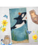 Mr. & Mrs. Panda Strandtuch Orca Zylinder Design ohne Spruch in OZeichenanblue