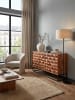 KADIMA DESIGN Sideboard Anrichte | Sheesham/Metall, 145x81x45cm, Industrial