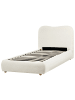 Beliani Einzelbett BLAGNAC in Weiß/Braun - (W) 110 x (H) 98 x (L) 227 cm