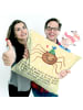 Mr. & Mrs. Panda Kissen 40x40 Spinne Agathe Party mit Spruch in Gelb Pastell
