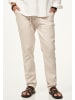 behype Sommerhose - im Chinohosen Stil mit Gummibund & Kordel in Beige