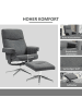 HOMCOM Relaxsessel mit Hocker in Dunkelgrau 85L x 78B x 106H cm