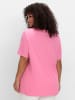 sheego V-Shirt in blumiges pink