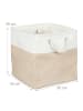 relaxdays 4 x Aufbewahrungskorb in Beige/ Weiß - (B)30 x (H)30 x (T)30 cm
