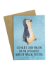 Mr. & Mrs. Panda Grußkarte Pinguin mHerzieren mit Spruch in Eisblau