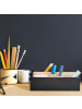 relaxdays Schreibtisch Organizer in Schwarz/ Natur - (B)30 x (H)12 x (T)18 cm