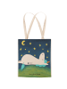 Mr. & Mrs. Panda Tote Bag Einhorn Sternenhimmel Design ohne Spruch in Weiß