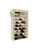 relaxdays 3x Stoff-Schuhschrank in Beige - (B)88 x (H)161 x (T)30 cm