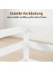 ABRIHOME Kinderbett in Weiß 90x200 cm Montessori mit Sicherheitsumrandung Kiefernholz