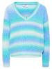 myMo Damen Strickpullover in Türkis Mehrfarbig