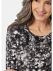 GOLDNER Langarmshirt mit Druck in schwarz / gemustert