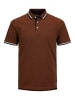 Jack & Jones Polo Shirt JJEPAULOS Sommer Hemd Kragen Pique Cotton in Braun