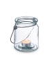 relaxdays 12x Windlicht in Transparent/ Schwarz - (H)9,5 x Ø 8 cm