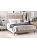 Beliani 3-tlg Schlafzimmer Set SEZANNE in Beige/Grau/Schwarz 170x215x142 cm