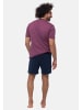 Ammann Schlafanzug Night & Home Cotton in Dunkelblau / rot