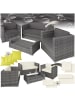 tectake Rattan Sitzgruppe mit Aluminiumgestell, inkl. 4 extra Kissen