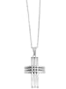 Adeliás Unisex Halskette mit Anhänger – Kreuz aus Edelstahl in silber