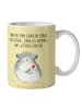 Mr. & Mrs. Panda Teetasse Chinchilla Blume mit Spruch in Gelb Pastell