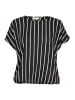 Kaffe Kurzarm-Bluse KAbeathe in Black/chalk stripe