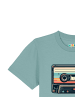 wat? Apparel T-Shirt Retro Kassette in Teal Monstera