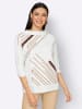 creation L 3/4-Arm-Shirt in ecru-schoko-bedruckt