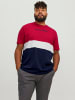 Jack & Jones Plus Size Collorblock T-Shirt mit Logo Print Shirt JJEREID in Rot