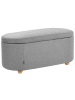 Beliani Pouf HAYWARD in Grau/Braun - (W) 98 x (H) 44 x (L) 44 cm