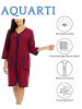 Aquarti Aquarti Damen Bademantel mit Reißverschluss 3/4 Ärmel in weinrot