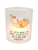 Mr. & Mrs. Panda Glas Windlicht Robbe Liegen mit Spruch in Transparent