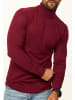 DAILY COTTON Rollkragenpullover - als Feinstrick Pulli in Slim Fit für Herren in Weinrot