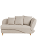 Beliani Chaiselongue MERI in Beige/Braun - (W) 155 x (H) 76 x (L) 69 cm rechtsseitig