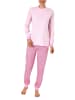 NORMANN Pyjama Schlafanzug langarm Bündchen und Spitze - 44323 in rosa