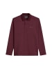 Langarm-Poloshirt relaxed in Dark Burgundy