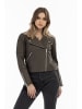 DreiMaster Damen Bikerjacke Aus Leder in Taupe