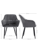 SONGMICS Esszimmerstuhl Tyra in Grau-Schwarz - (B)62.5 x (H)85 x (T)60 cm
