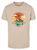 F4NT4STIC T-Shirt Sonnenuntergang Berglandschaft in sand