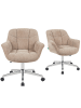 DUBI Möbel 2er-Set: Bürostuhl Mika-Nio in Beige - (B)65 x (H)79 x  (T)66 cm