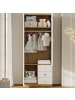 ABRIHOME Kleiderschrank in Weiß mit 2 Türen Schubladen Stange 80x45x200 cm