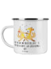 Mr. & Mrs. Panda Camping Emaille Tasse 15. Hochzeitstag Gläserne... in Transparent
