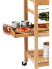 Kesper Küchenwagen mit herausnehmbarem Tablett und Gemüsekorb in Braun, 38 x 81 x 48 cm
