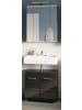 Inn.Furn Badmöbel-Set schwarz Hochglanz, 2-teilig 60 cm, Kombination mit Spiegelschrank