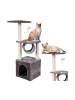 Wisam® Katzenkratzbaum mit Haus Tunnel 107cm Plattform
