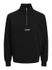 JACK & JONES PLUS Sweatshirt mit halbem Reißverschluss in Black