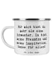 Mr. & Mrs. Panda Emaillebecher Spruch Meine Schwester mit Spruch in Weiß