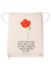 Mr. & Mrs. Panda Sportbeutel Blume Mohnblume mit Spruch in Creme