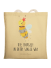 Mr. & Mrs. Panda Tasche Biene Blume mit Spruch in Gelb Pastell